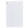 Mid Weight Golf Towel with Corner Hook & Grommet (White Embroidered)